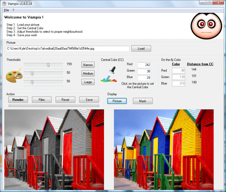 โปรแกรมปรับสีรูปภาพ Vampix 