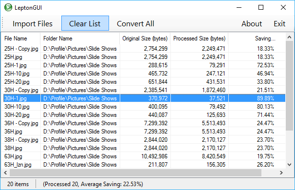 โปรแกรมย่อขนาดไฟล์ภาพ Lepton