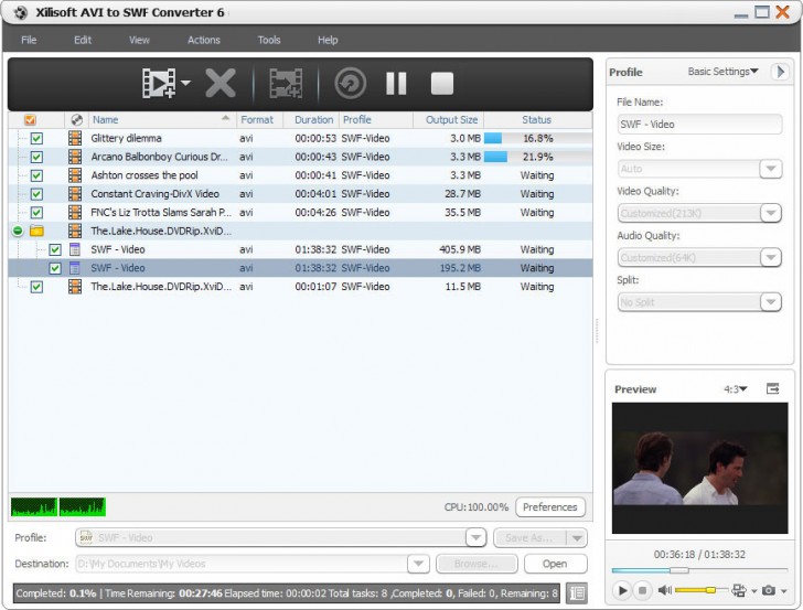 โปรแกรมแปลงไฟล์ Xilisoft AVI to SWF Converter โปรแกรมแปลงไฟล์ Xilisoft AVI to SWF Converter