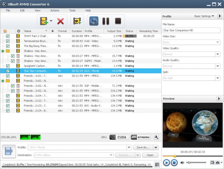 โปรแกรมแปลงไฟล์ Xilisoft RMVB Converter