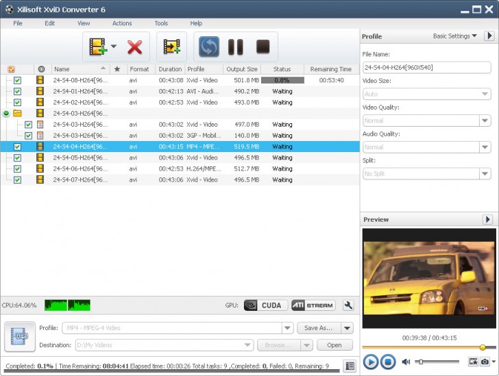 โปรแกรมแปลงไฟล์วิดีโอ Xilisoft XviD Converter