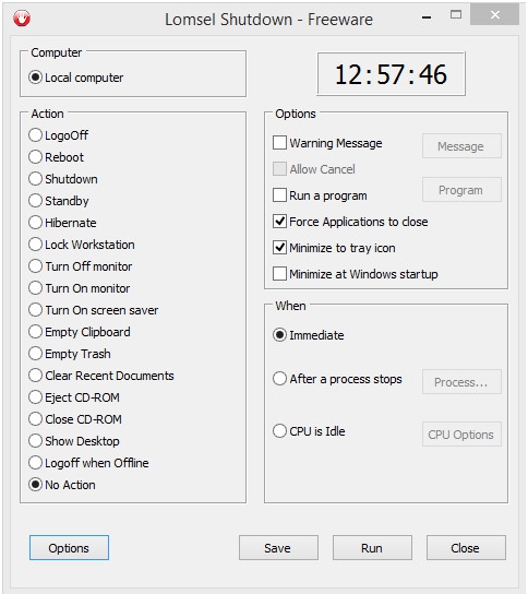 โปรแกรมตั้งเวลา ควบคุมการทำงานคอม Lomsel Shutdown