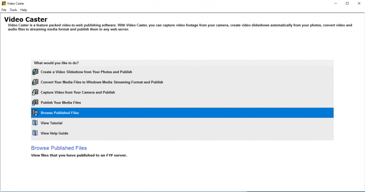 โปรแกรมสร้างวิดีโอสตรีมมิ่ง Video Caster