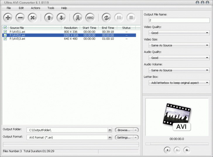 โปรแกรมแปลงไฟล์วิดีโอ Ultra AVI Converter 