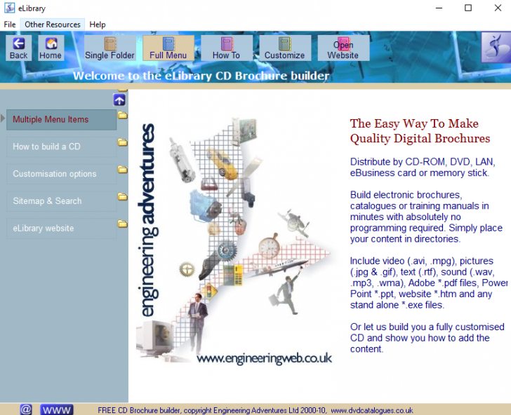 โปรแกรมสร้างโบรชัวร์  CD Brochure Builder