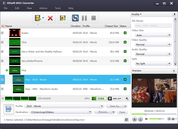 โปรแกรมแปลงไฟล์ Xilisoft MOV Converter