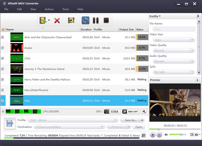 โปรแกรมแปลงไฟล์ Xilisoft MOV Converter