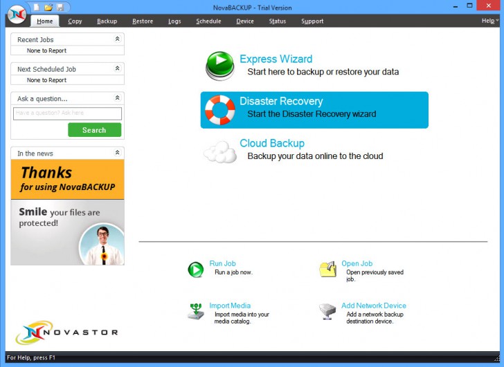 โปรแกรมสำรองข้อมูล NovaBACKUP Professional
