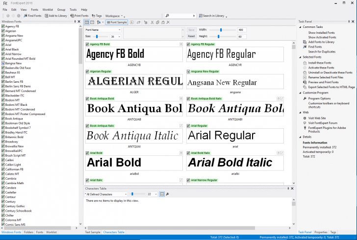 โปรแกรมผู้จัดการฟอนต์ FontExpert