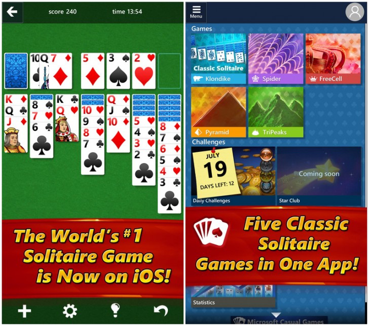 App เกมส์ไพ่ Microsoft Solitaire Collection