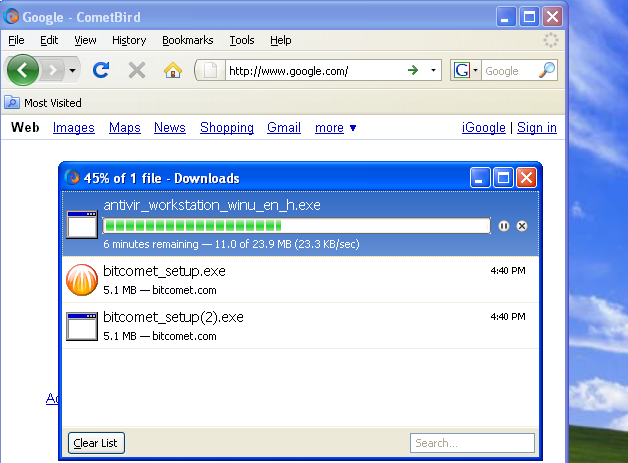 CometBird (โปรแกรม CometBird เว็บเบราว์เซอร์ขนาดเล็ก ที่เร็ว และ ป้องกันไวรัส ฟรี) : CometBird (โปรแกรม CometBird เว็บเบราว์เซอร์ขนาดเล็ก ที่เร็ว และ ป้องกันไวรัส ฟรี) :