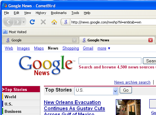 โปรแกรมเว็บเบราว์เซอร์ CometBird โปรแกรมเว็บเบราว์เซอร์ CometBird