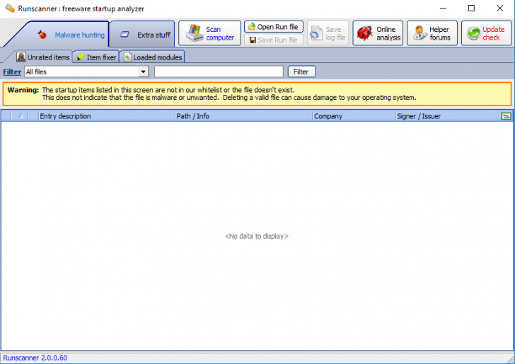 โปรแกรมตรวจสอบกรทำงานบน เครื่องคอมพิวเตอร์ Runscanner