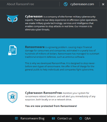 โปรแกรมป้องกันไวรัสเรียกค่าไถ่ RansomFree