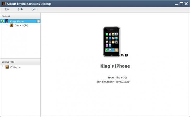 โปรแกรมสำรองข้อมูล Xilisoft iPhone Contacts Backup 