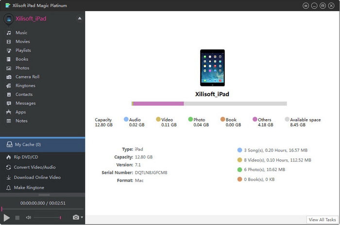 โปรแกรมถ่ายโอนไฟล์ Xilisoft iPad Magic Platinum