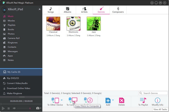 โปรแกรมถ่ายโอนไฟล์ Xilisoft iPad Magic Platinum