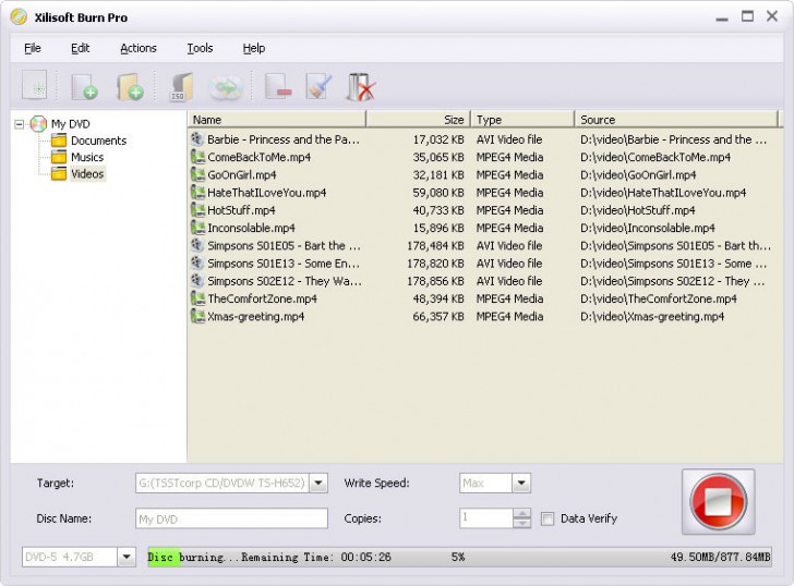 โปรแกรมเบิร์นไฟล์ Xilisoft Burn Pro