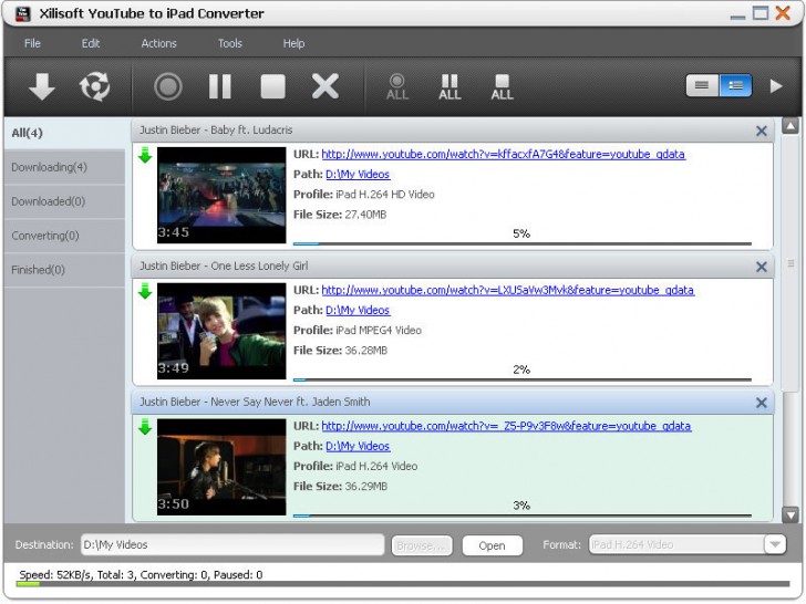 โปรแกรมแปลงคลิป Xilisoft YouTube to iPad Converter