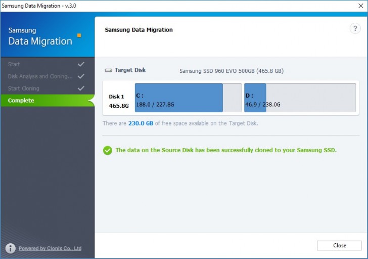โปรแกรมโคลนฮาร์ดดิสก์ Samsung