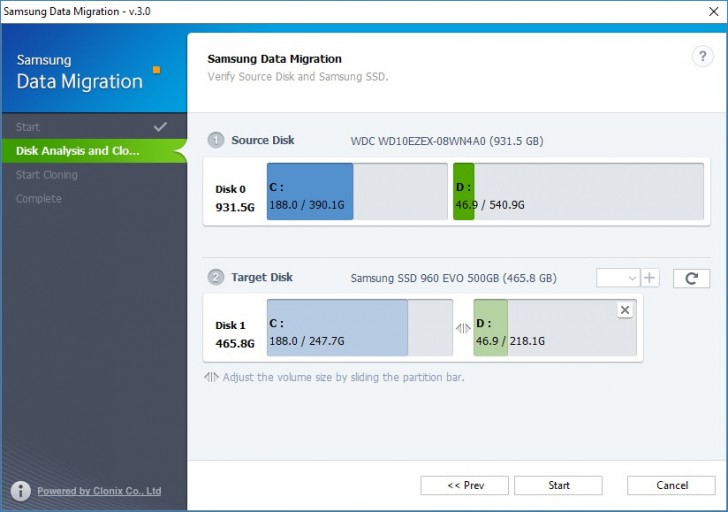 โปรแกรมโคลนฮาร์ดดิสก์ Samsung
