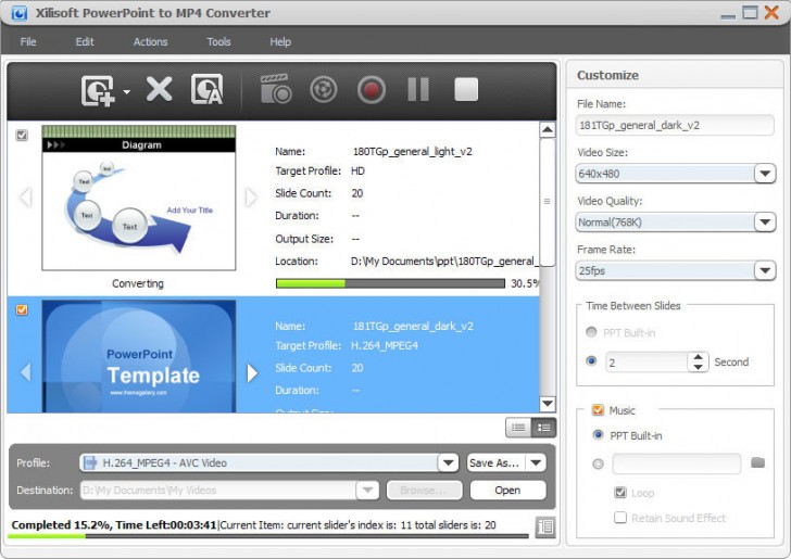 โปรแกรมแปลงไฟล์ Xilisoft PowerPoint to MP4 Converter