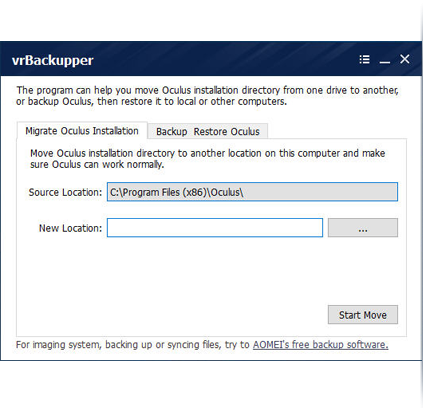 VrBackupper (โปรแกรม VrBackupper สำรอง และเรียกคืนการติดตั้ง Oculus Rift ฟรี) : 