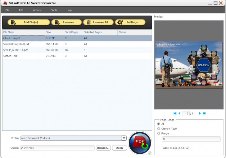โปรแกรมแปลงไฟล์ Xilisoft PDF to Word Converter