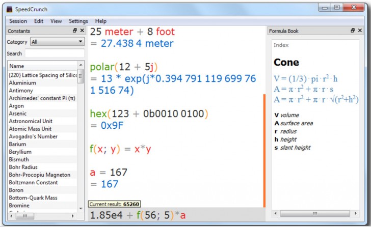 โปรแกรมคำนวณ SpeedCrunch