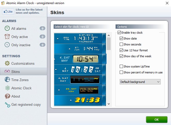 โปรแกรมตั้งค่านาฬิกาบน เครื่องคอมพิวเตอร์ Atomic Alarm Clock