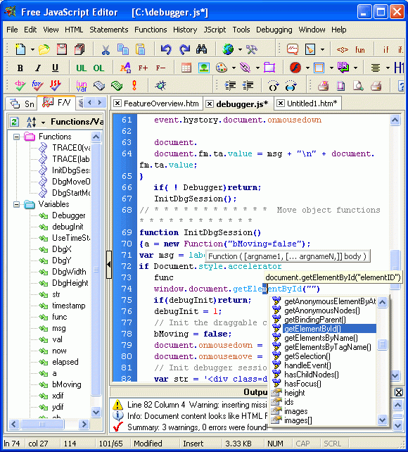 Free JavaScript Editor (โปรแกรม เกิดมาเพื่อแก้ไข JavaScript) : 