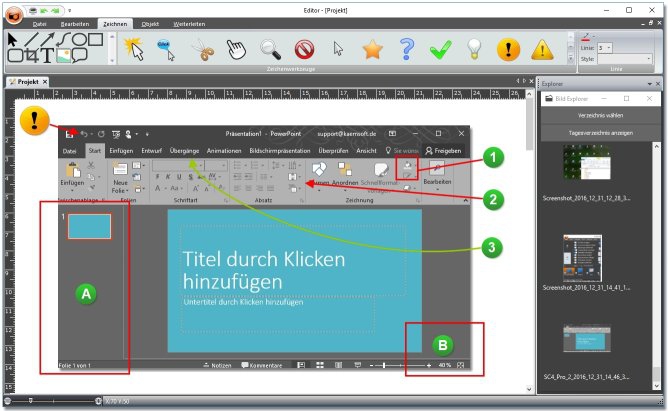 โปรแกรมบันทึกหน้าจอได้อย่างอิสระ Screeny