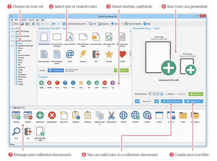 โปรแกรมออกแบบไอคอน Axialis IconGenerator