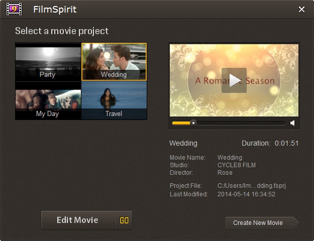 โปรแกรมสร้างวิดีโอ Cycle8 FilmSpirit 