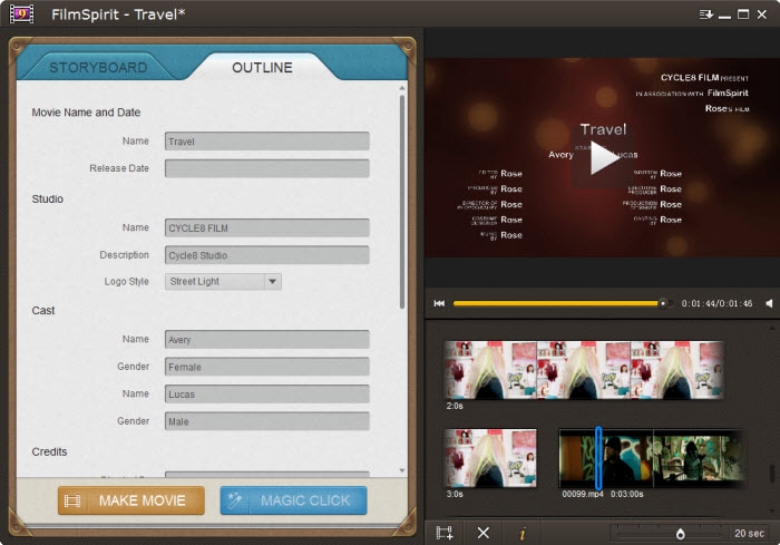 โปรแกรมสร้างวิดีโอ Cycle8 FilmSpirit 