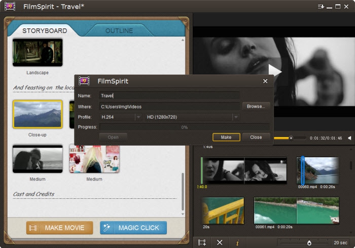 โปรแกรมสร้างวิดีโอ Cycle8 FilmSpirit 