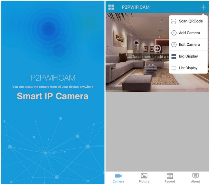 App กล้องวงจรปิด P2PWIFICAM