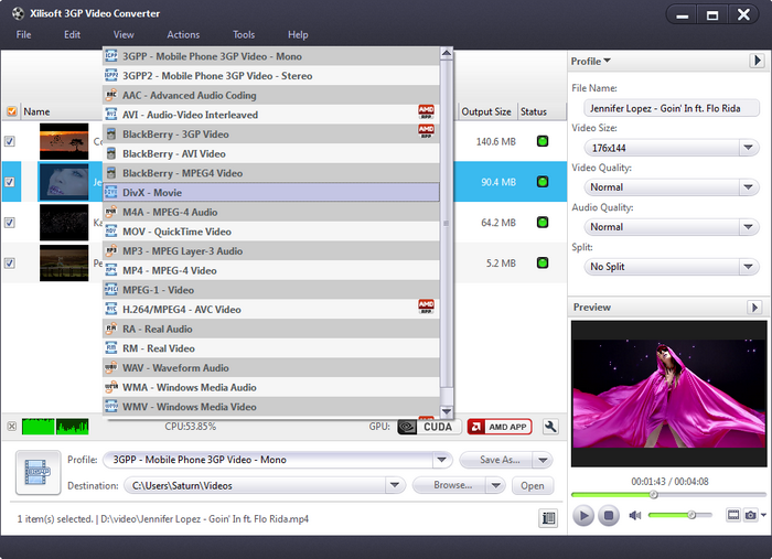 โปรแกรมแปลงไฟล์ Xilisoft 3GP Video Converter