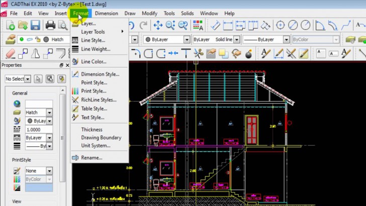 โปรแกรมเขียนแบบ 2 มิติ CADThai