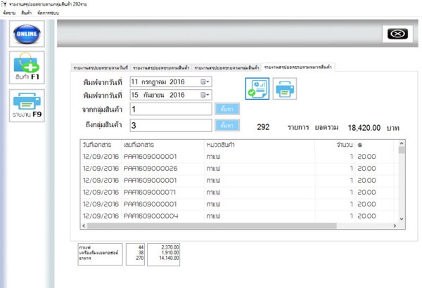 โปรแกรมร้านกาแฟ ร้านเบเกอรี่ OnePOS Cafe