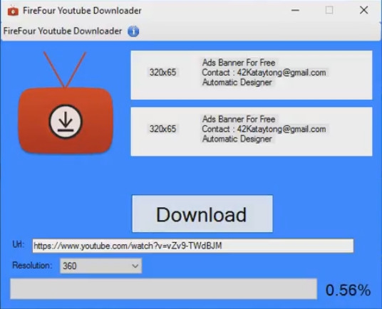 โปรแกรมโหลดคลิปยูทูป FireFour Youtube Downloader