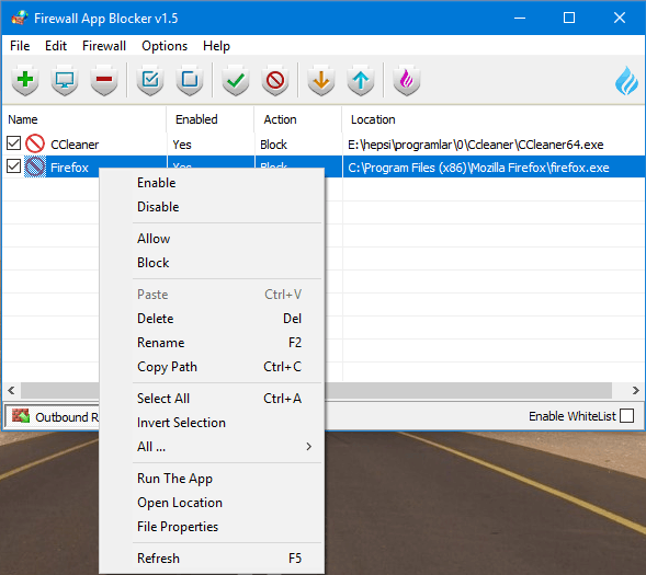 โปรแกรมไฟร์วอลล์ Firewall App Blocker โปรแกรมไฟร์วอลล์ Firewall App Blocker