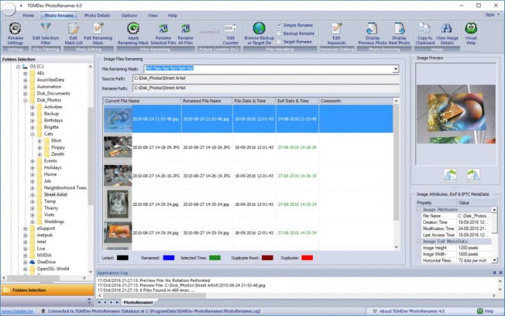 โปรแกรมจัดการรูปภาพ PhotoRenamer