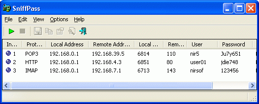 โปรแกรมดักจับพาสเวิร์ด SniffPass