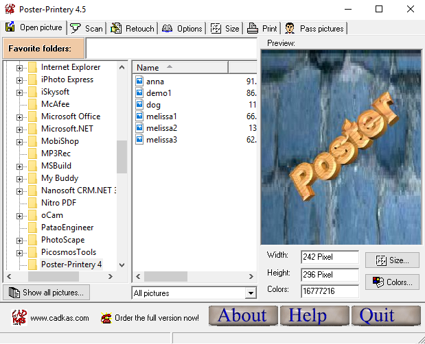 โปรแกรมพิมพ์ภาพโปสเตอร์ขนาดใหญ่ Poster-Printery