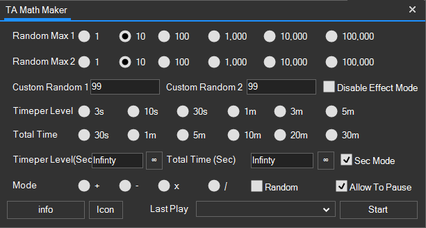 โปรแกรมสร้างโจทย์เลข TA Math Maker