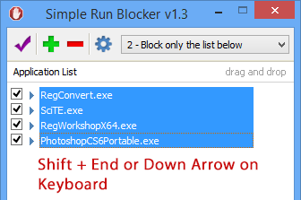 โปรแกรมบล็อกโปรแกรม Simple Run Blocker