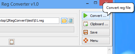 โปรแกรมแปลงไฟล์ Reg Converter