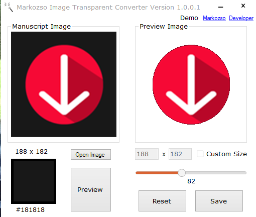 โปรแกรมทําพื้นหลังโปร่งใส ลบสีพื้นหลัง Markozso Transparent Image Converter