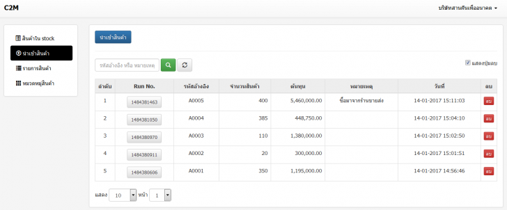 โปรแกรมระบบขายสินค้าหน้าร้าน C2M